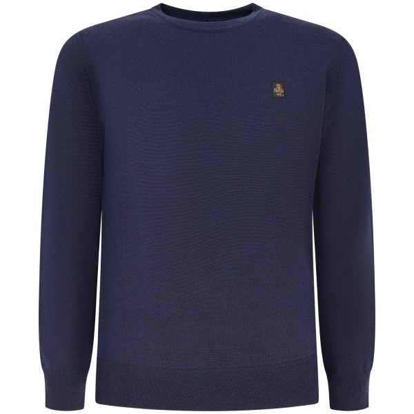 Maglione blu con mini logo per uomo