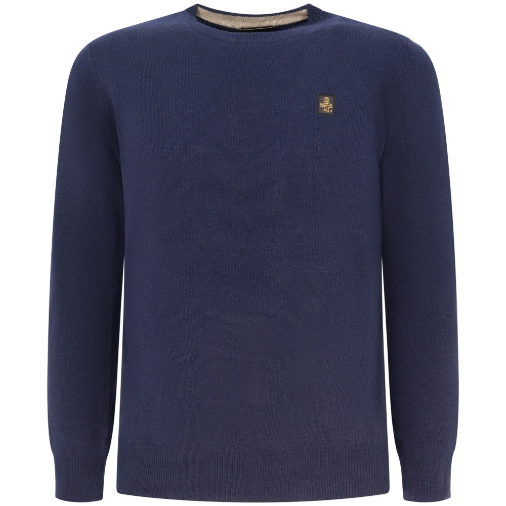 Maglione blu con mini logo per uomo