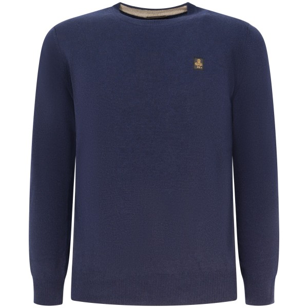 Maglione blu con mini logo per uomo
