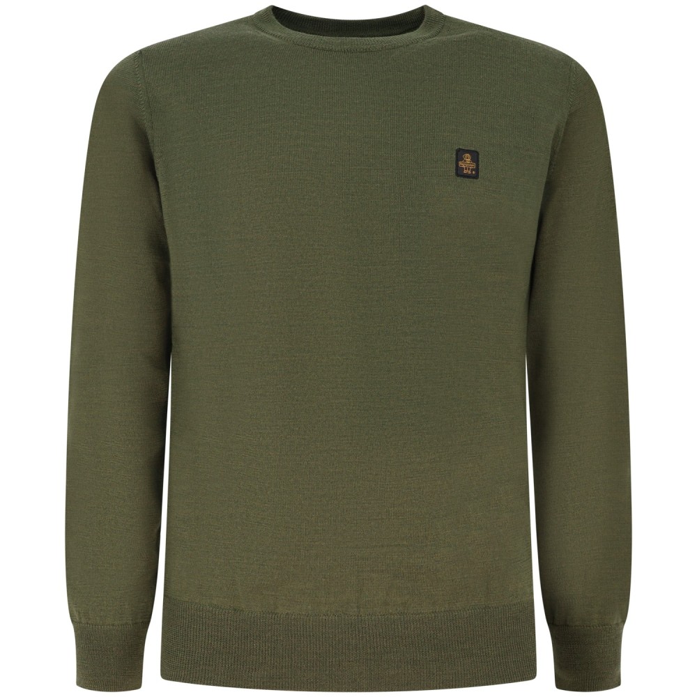 Maglione verde con mini logo per uomo