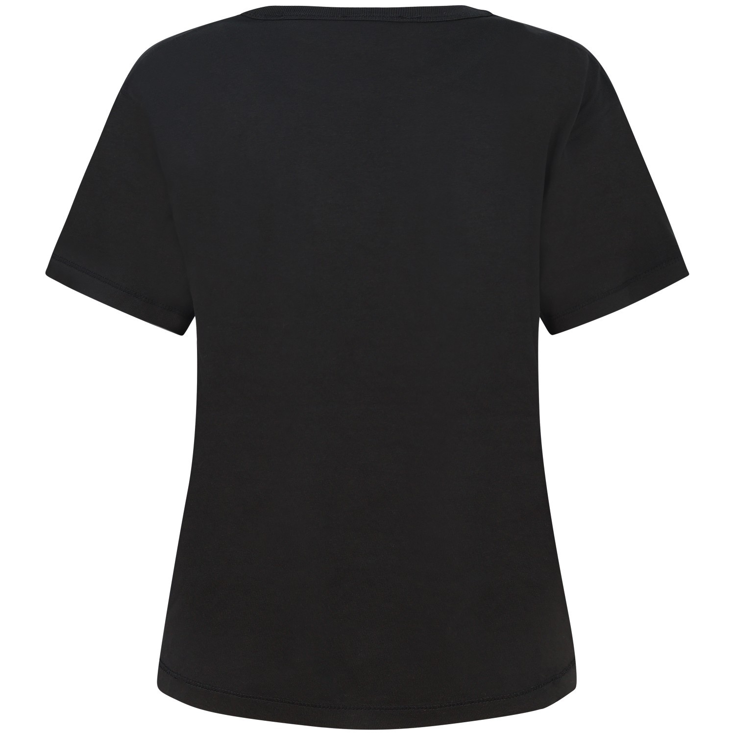 T-shirt nera con logo argento per donna 2