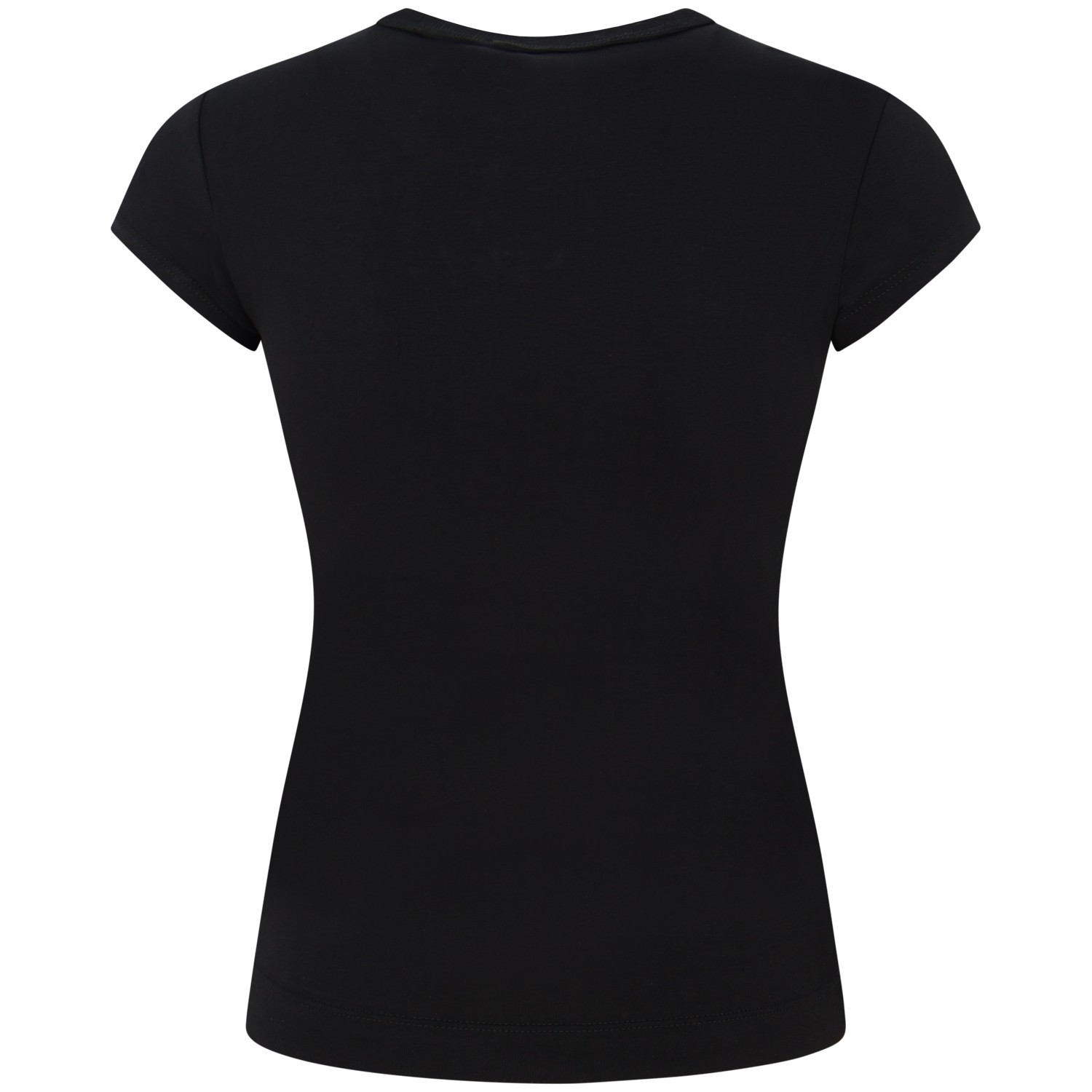 T-shirt nera con logo  per donna 2