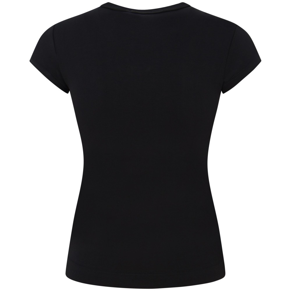T-shirt nera con logo  per donna