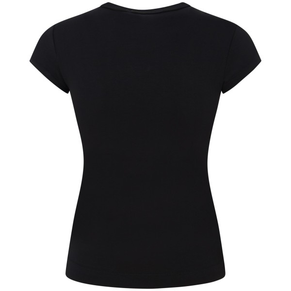 T-shirt nera con logo  per donna