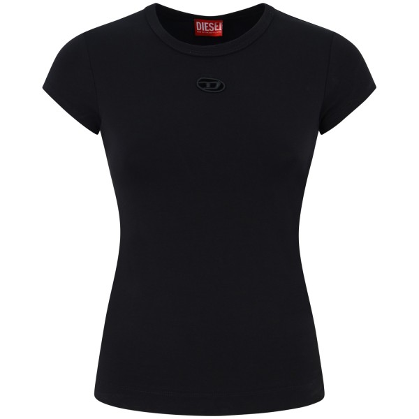 T-shirt nera con logo  per donna