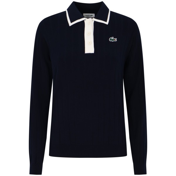 Maglione blu  a costine per donna