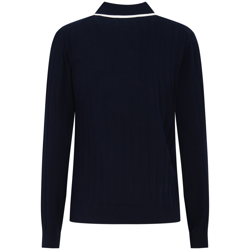 Maglione blu  a costine per donna