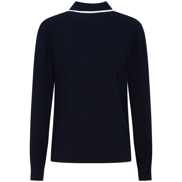 Maglione blu  a costine per donna