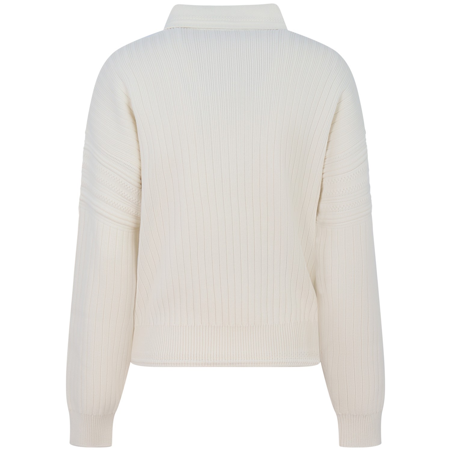 Maglione bianco a costine per donna 2