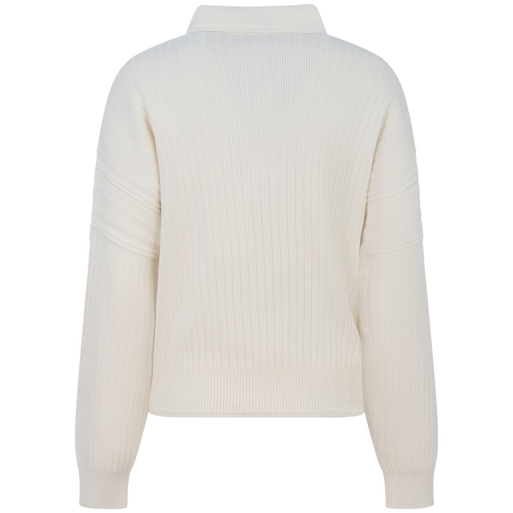 Maglione bianco a costine per donna