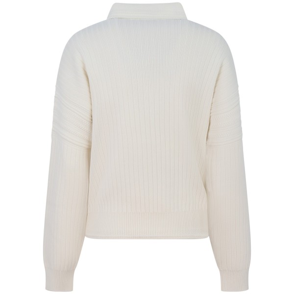 Maglione bianco a costine per donna