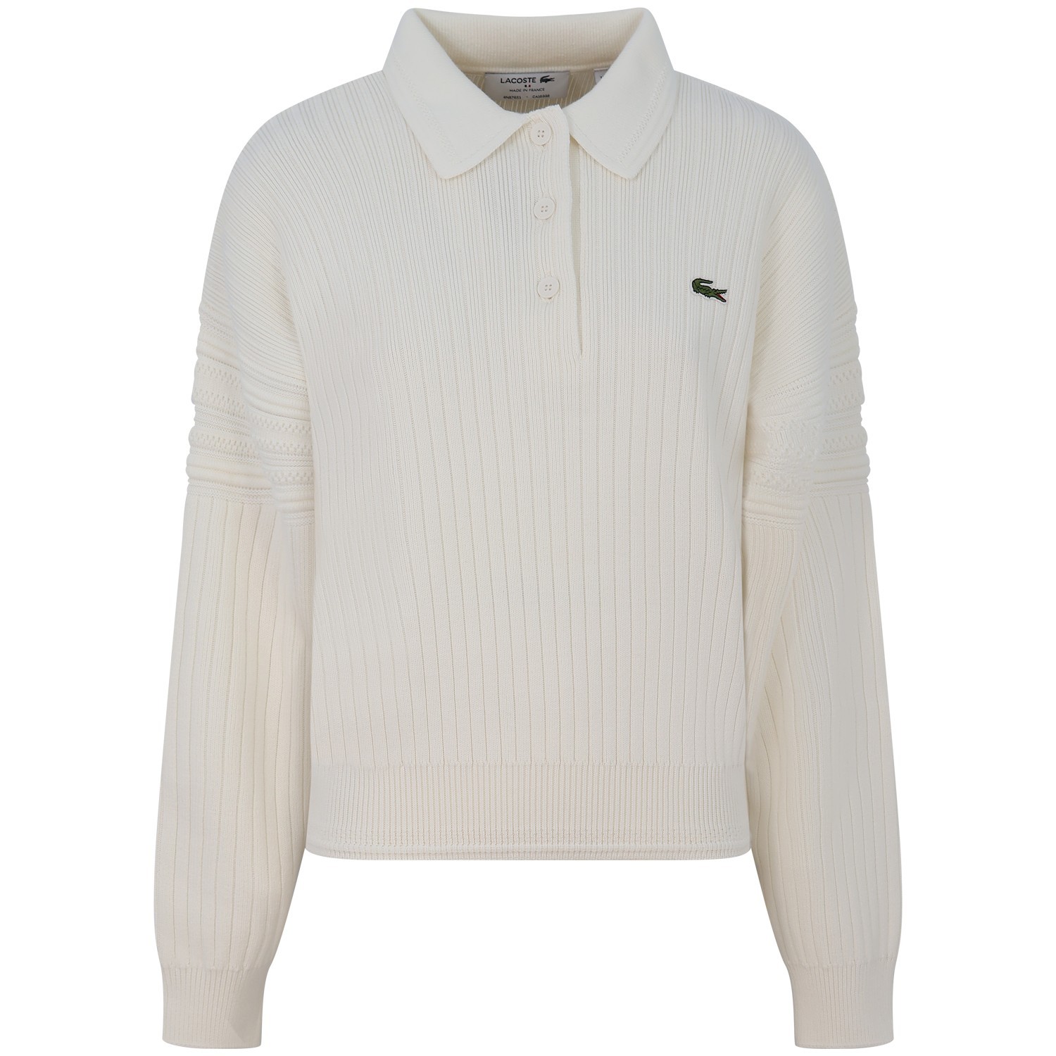 Maglione bianco a costine per donna