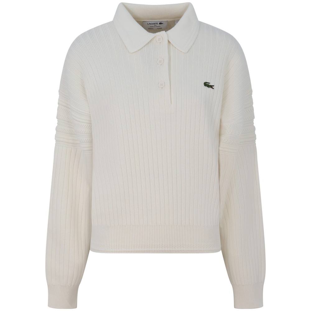Maglione bianco a costine per donna