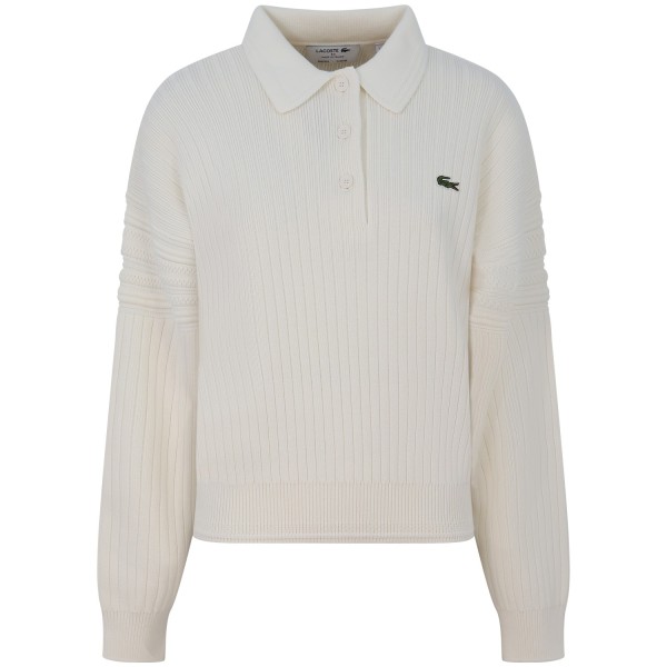 Maglione bianco a costine per donna