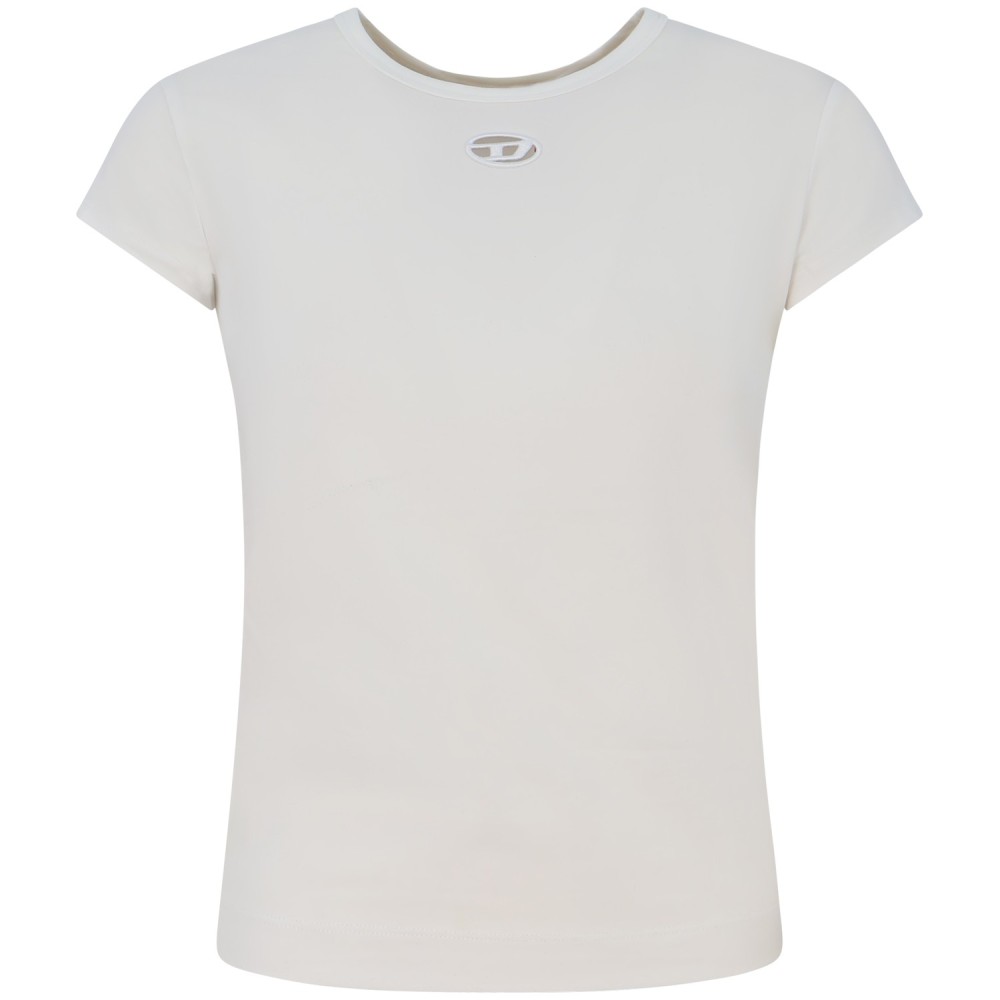 T-shirt bianca con logo  per donna