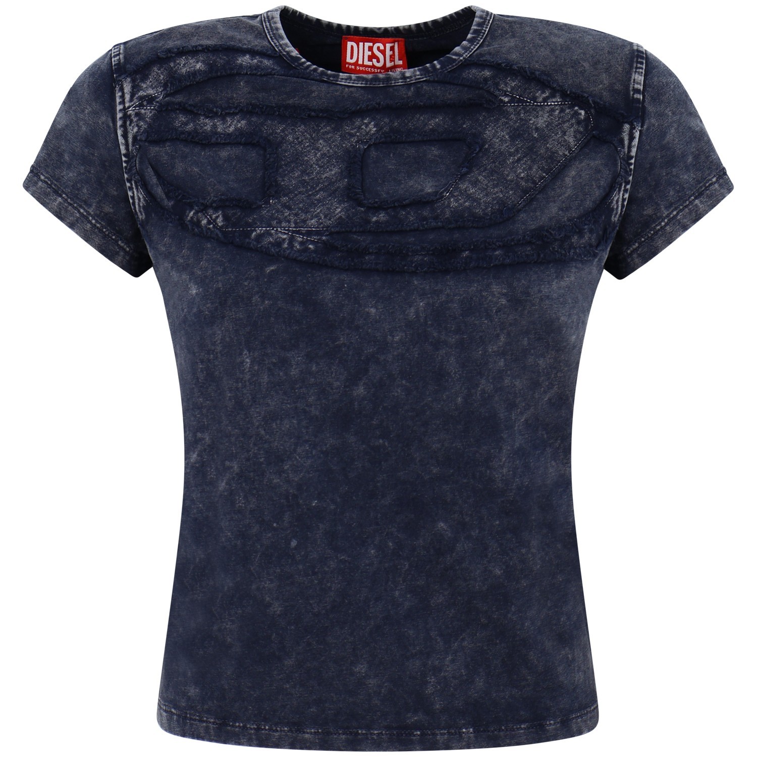 T-shirt blu con logo  per donna