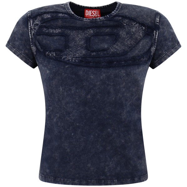 T-shirt blu con logo  per donna