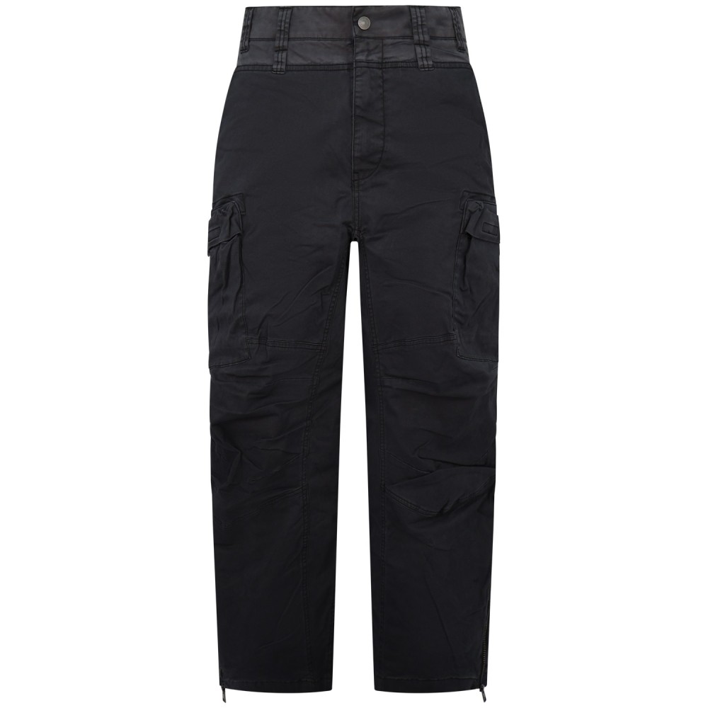 Pantalone nero con tasconi per uomo
