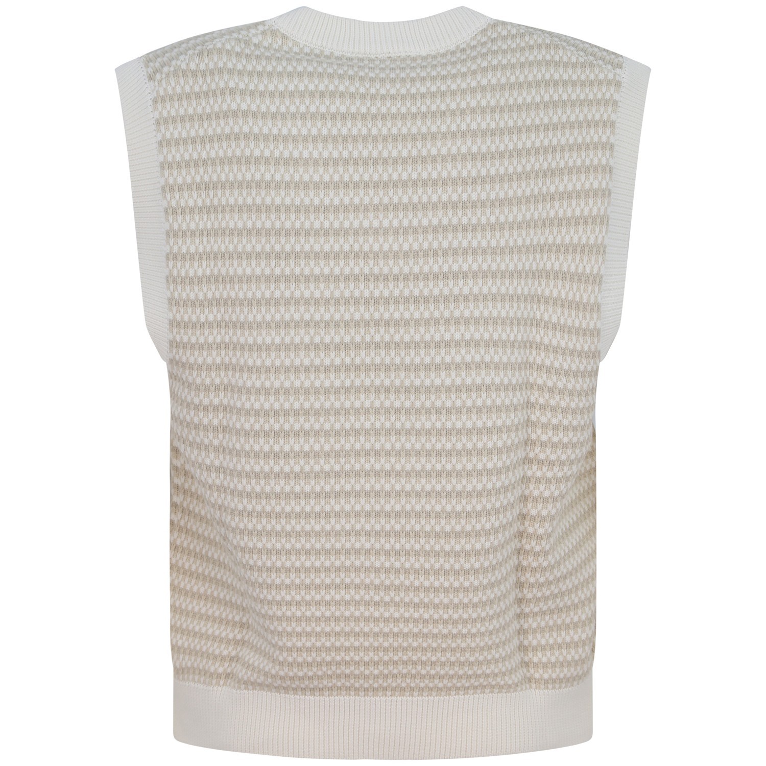 Gilet beige con trama lavorata per uomo 2