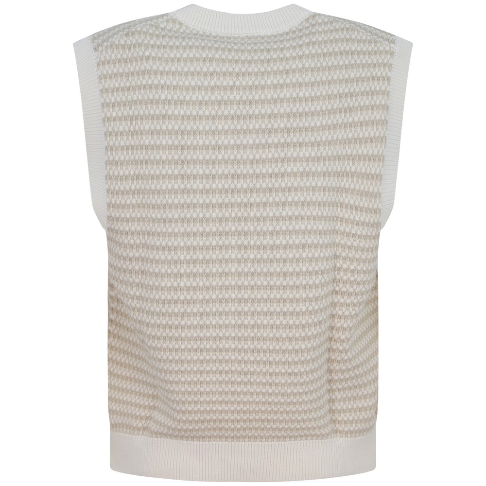 Gilet beige con trama lavorata per uomo