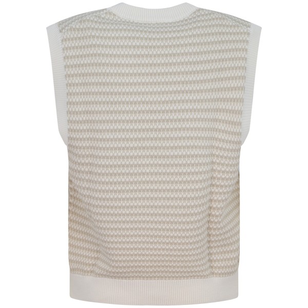 Gilet beige con trama lavorata per uomo