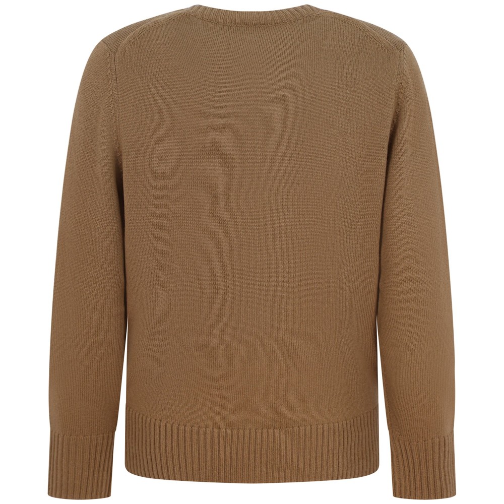 Maglione marrone con mini logo per uomo