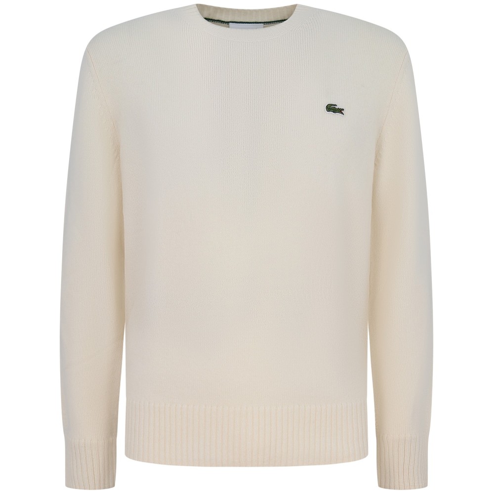 Maglione avorio con mini logo per uomo