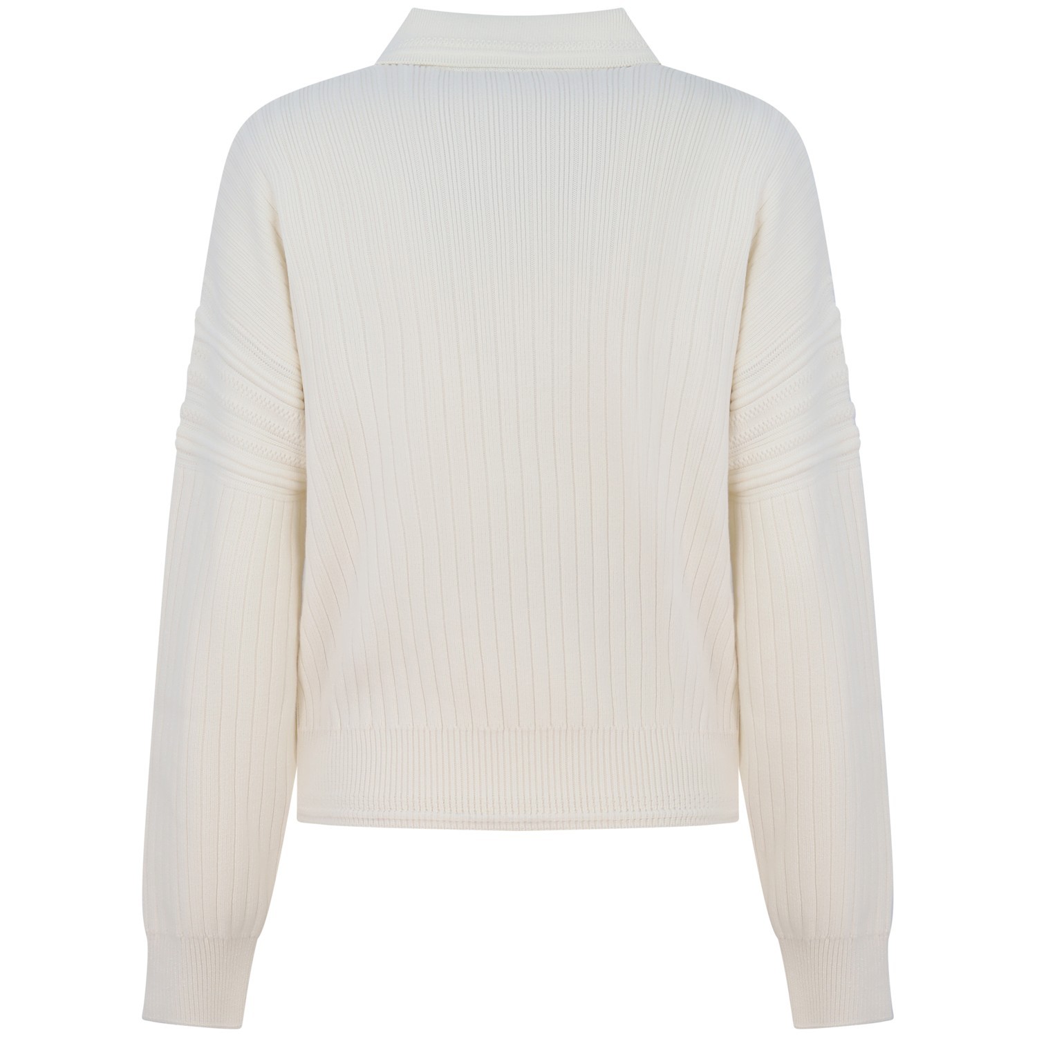 Maglione bianco con colletto a polo per uomo 2