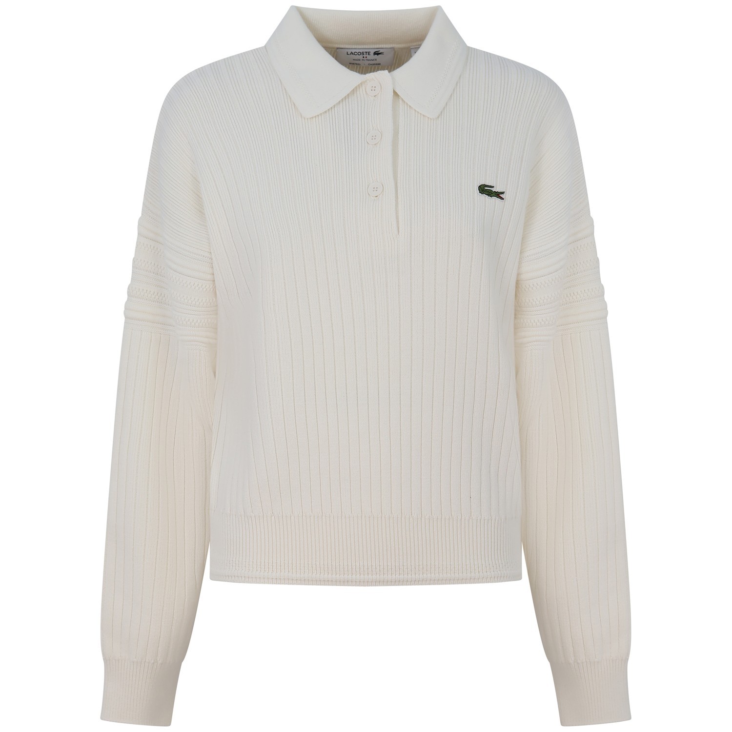Maglione bianco con colletto a polo per uomo