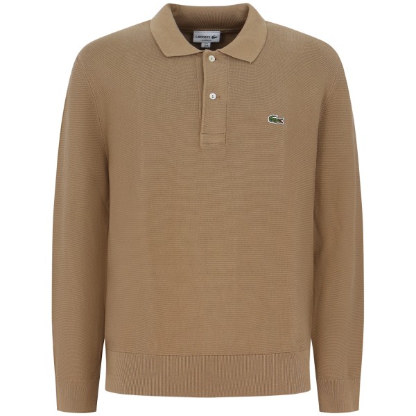 Maglione marrone con colletto a polo per uomo