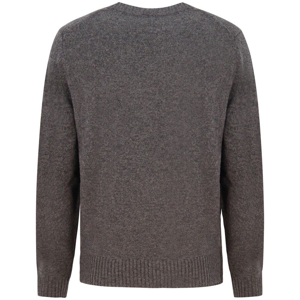Maglione grigio con mini logo per uomo