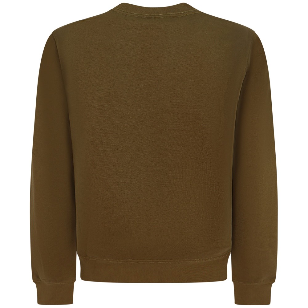 Felpa verde con maxi logo centrale per uomo