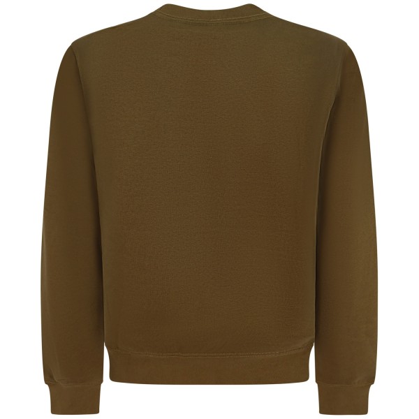 Felpa verde con maxi logo centrale per uomo