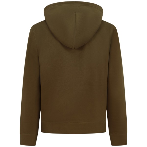 Felpa verde scuro con maxi logo centrale per uomo