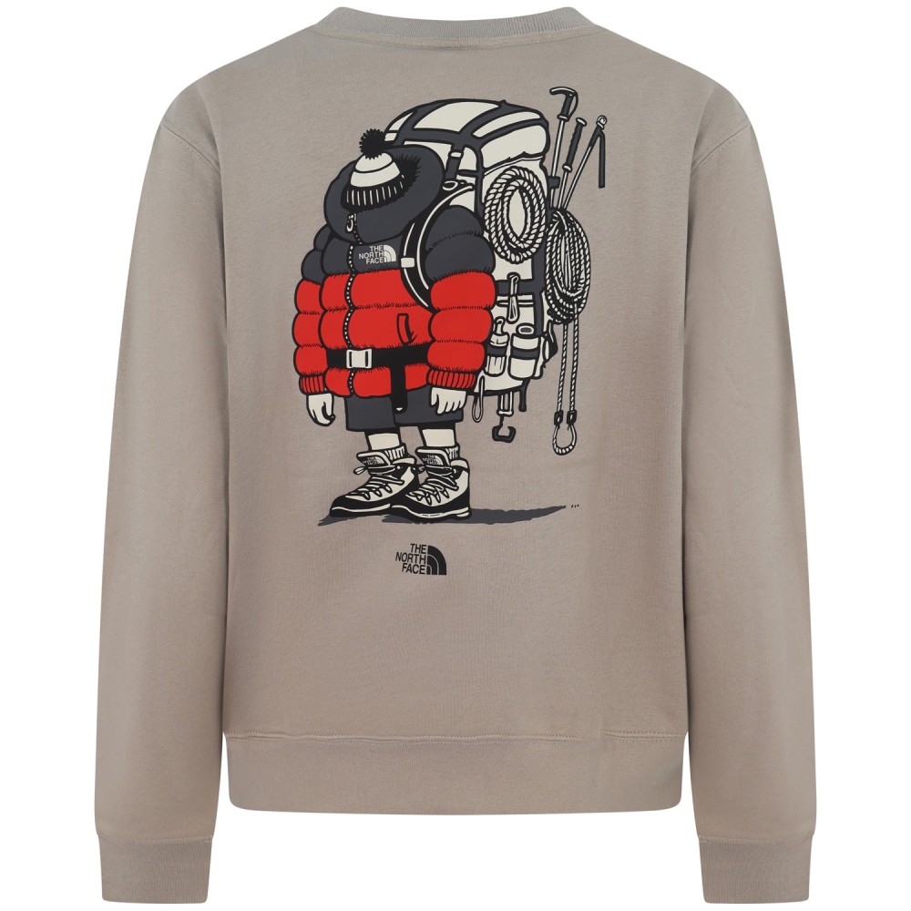 Felpa beige con logo per uomo