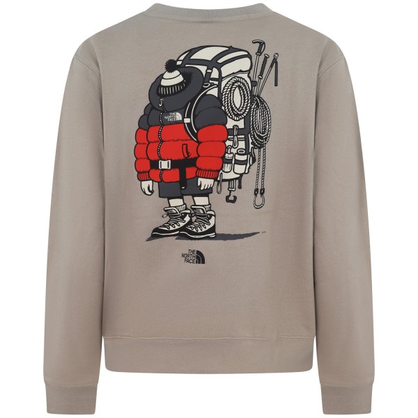 Felpa beige con logo per uomo