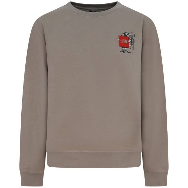 Felpa beige con logo per uomo