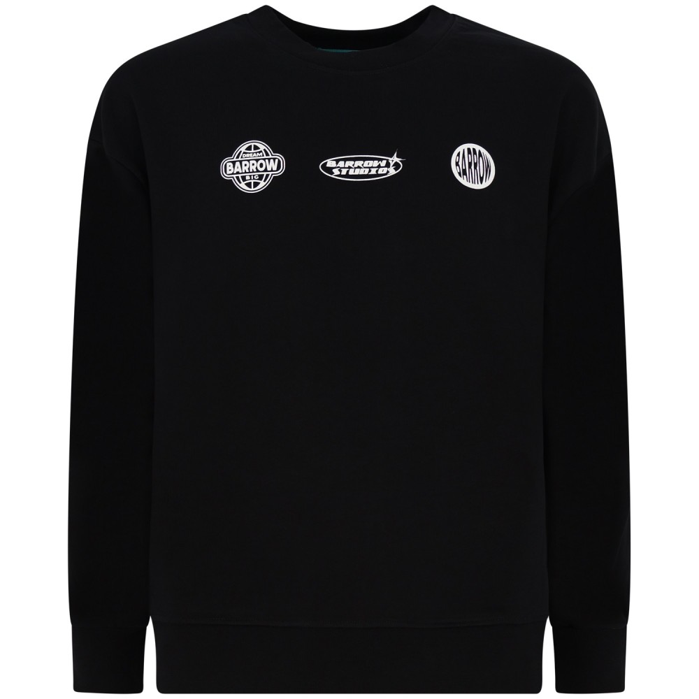 Felpa nera con logo per uomo