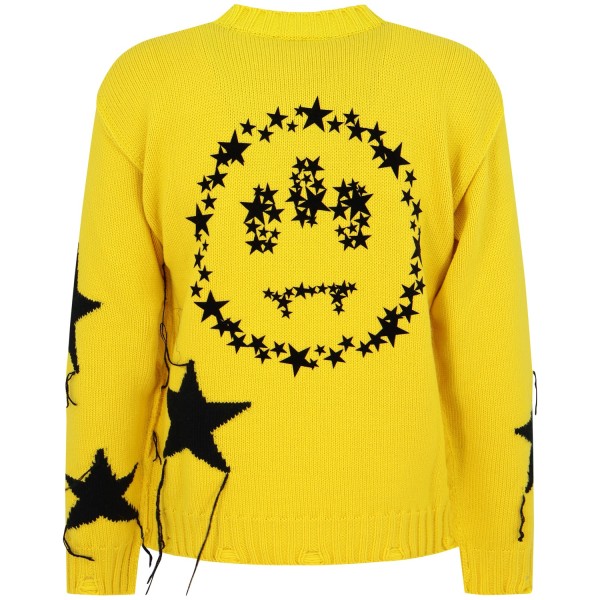 Maglione giallo con maxi logo per uomo