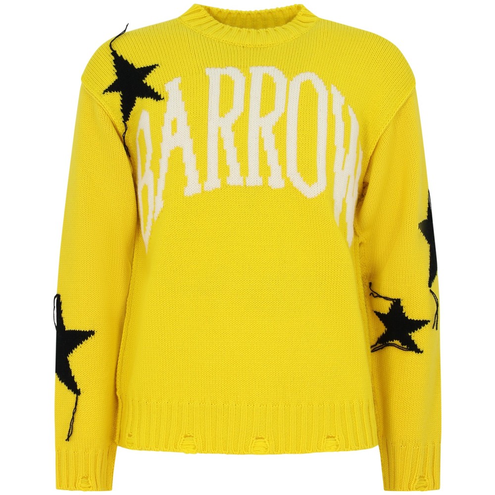 Maglione giallo con maxi logo per uomo