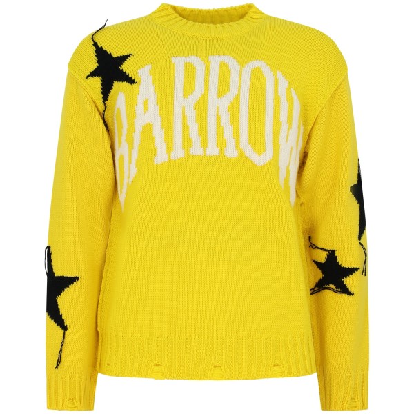 Maglione giallo con maxi logo per uomo