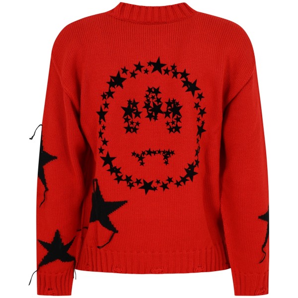 Maglione rosso con maxi logo per uomo