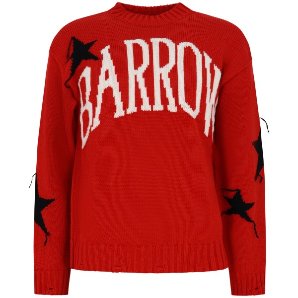 Maglione rosso con maxi logo per uomo