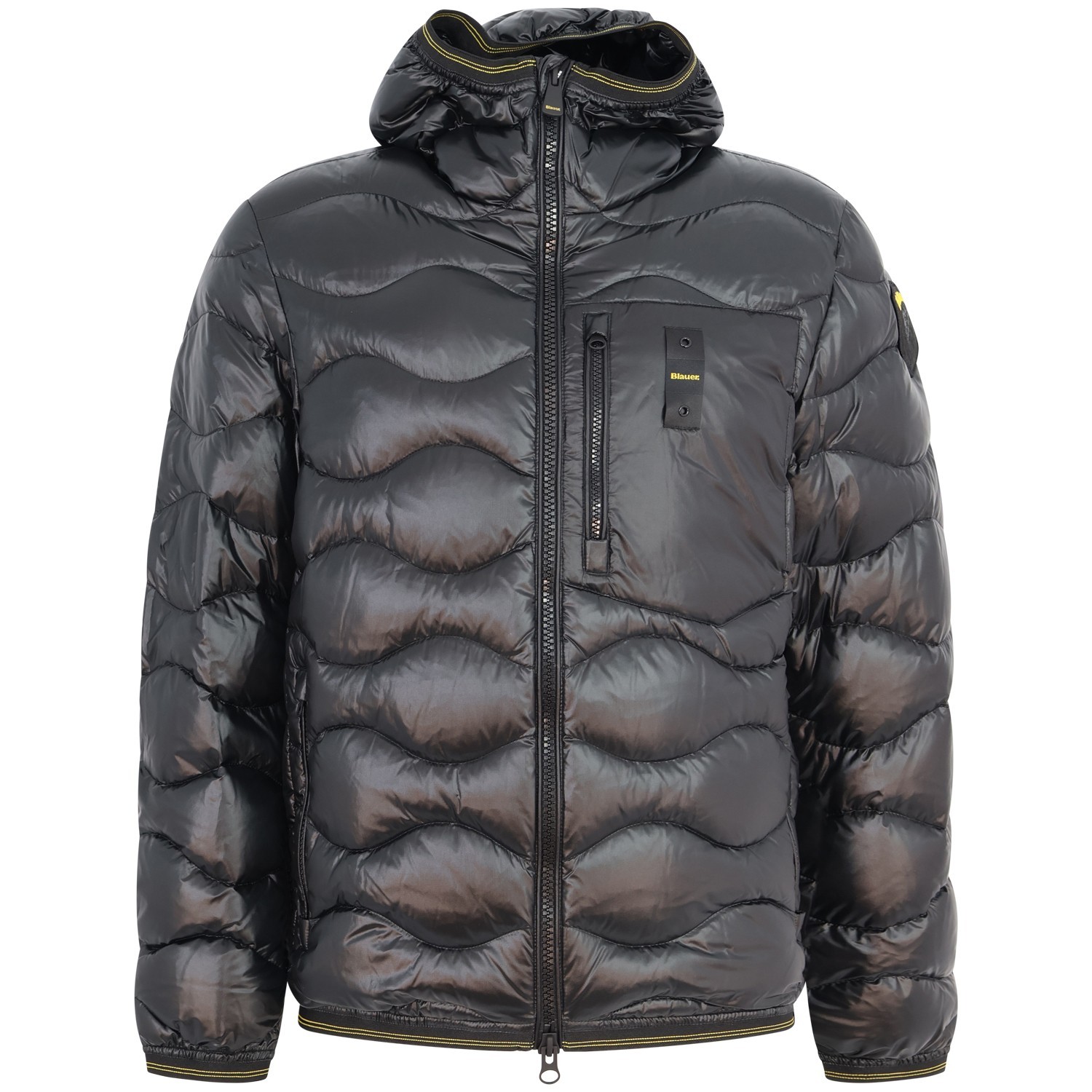 Piumino nero 'WAVE' con logo per uomo