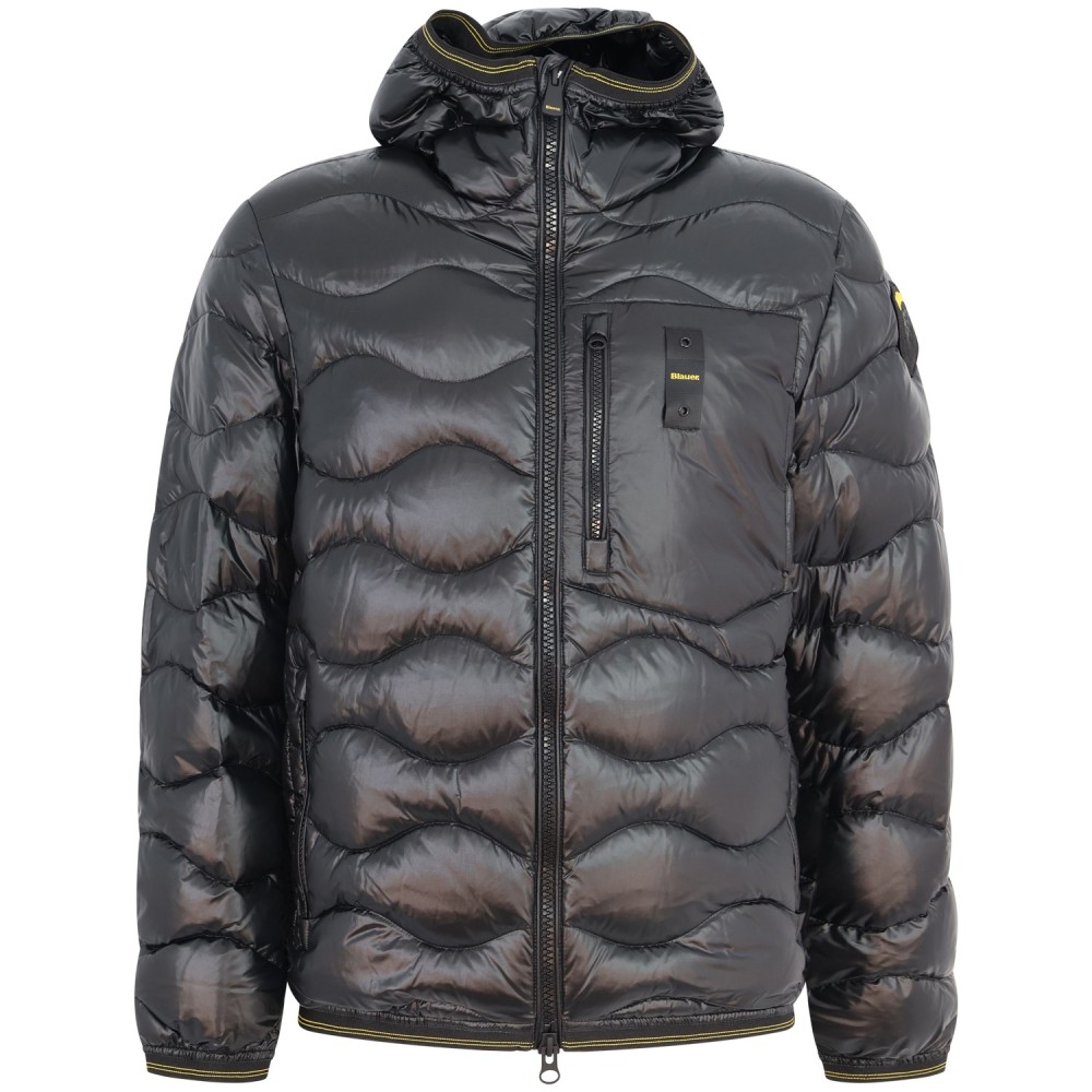 Piumino nero 'WAVE' con logo per uomo