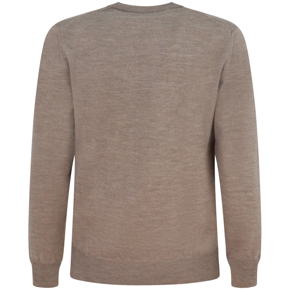 Maglione beige con mini logo per uomo