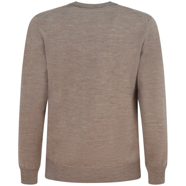 Maglione beige con mini logo per uomo