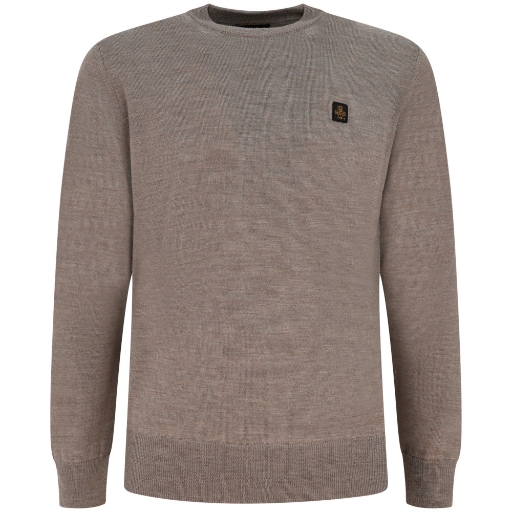 Maglione beige con mini logo per uomo