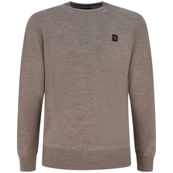 Maglione beige con mini logo per uomo
