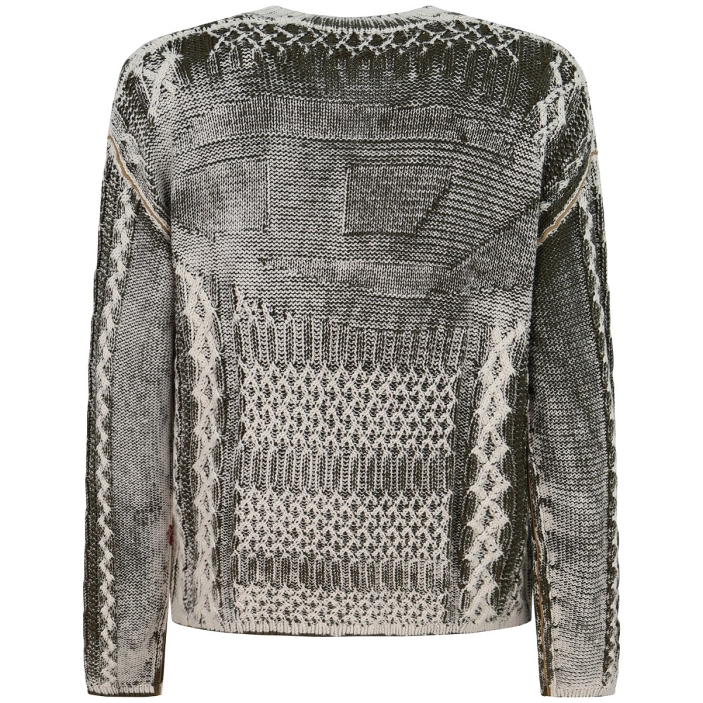 Cardigan verde con logo per uomo